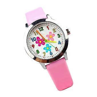 Cartoon Number Watch Creative Kids Watch compatible with Kid Pink Birthday Gift