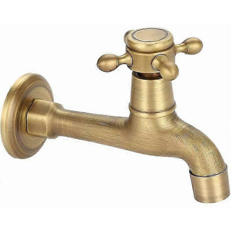 Vintage wall-mounted solid copper garden faucet with G1/2 thread