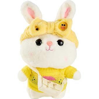 Kaninchen Kuscheltier Weiches süßes Kaninchen Plüschtier mit Outfits und Accessoires zum abnehmbaren Ankleiden Kleidung Bester Geburtstag für Kinder Mädchen Jungen (12inch/3