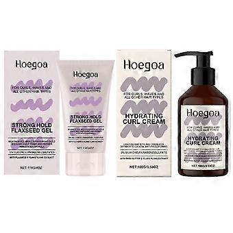 Curls Strong Hold Gel + Hydrating Curl Cream Set, langanhaltendes extra starkes Scrunch Gel für definierte Locken, Curl Cream für glatte und definierte Locken, Anti