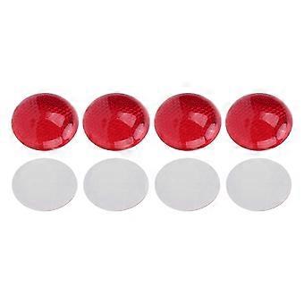 4PCS Rode Reflector Ronde 3-Dimensionale ABS Decoratie Bescherming Decal voor Auto Motorfiets