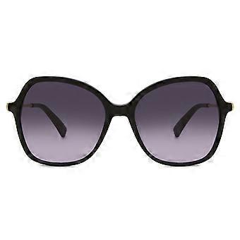 Longchamp LO705S 001 Rimless Black Unisex Oversized Sunglasses UV3 Original