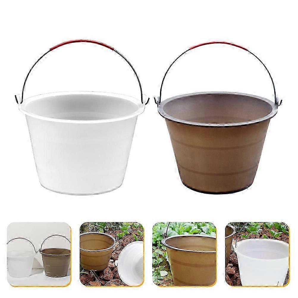 Thickened Plastic Cement Bucket for Construction, Durable, 2 Pack