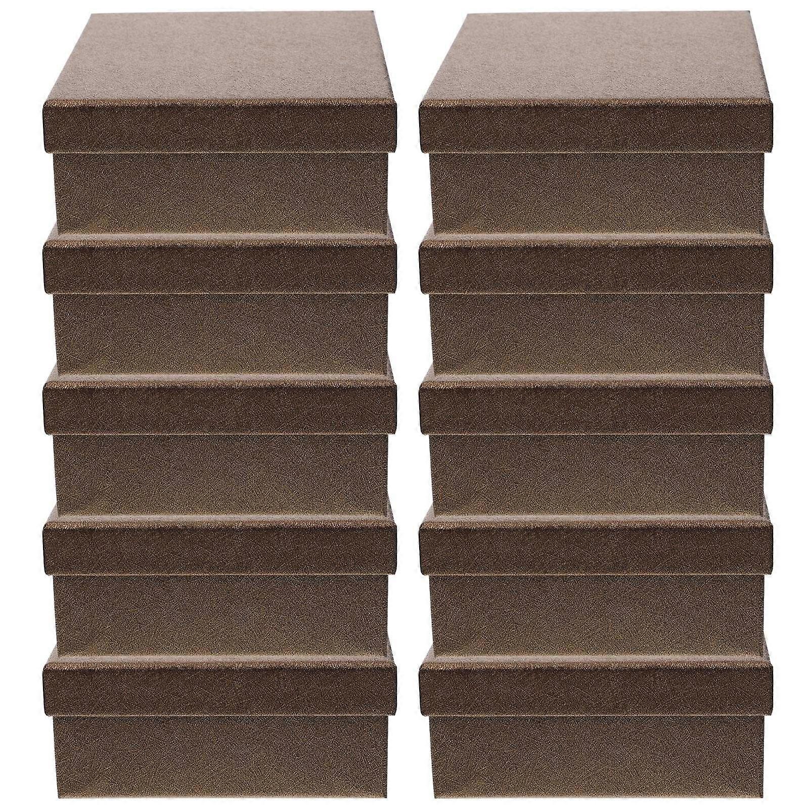 Empty Gift Box Square Shape Packaging Solution Coffee 13X13X5.5CM Presentation Recyclable 10Set