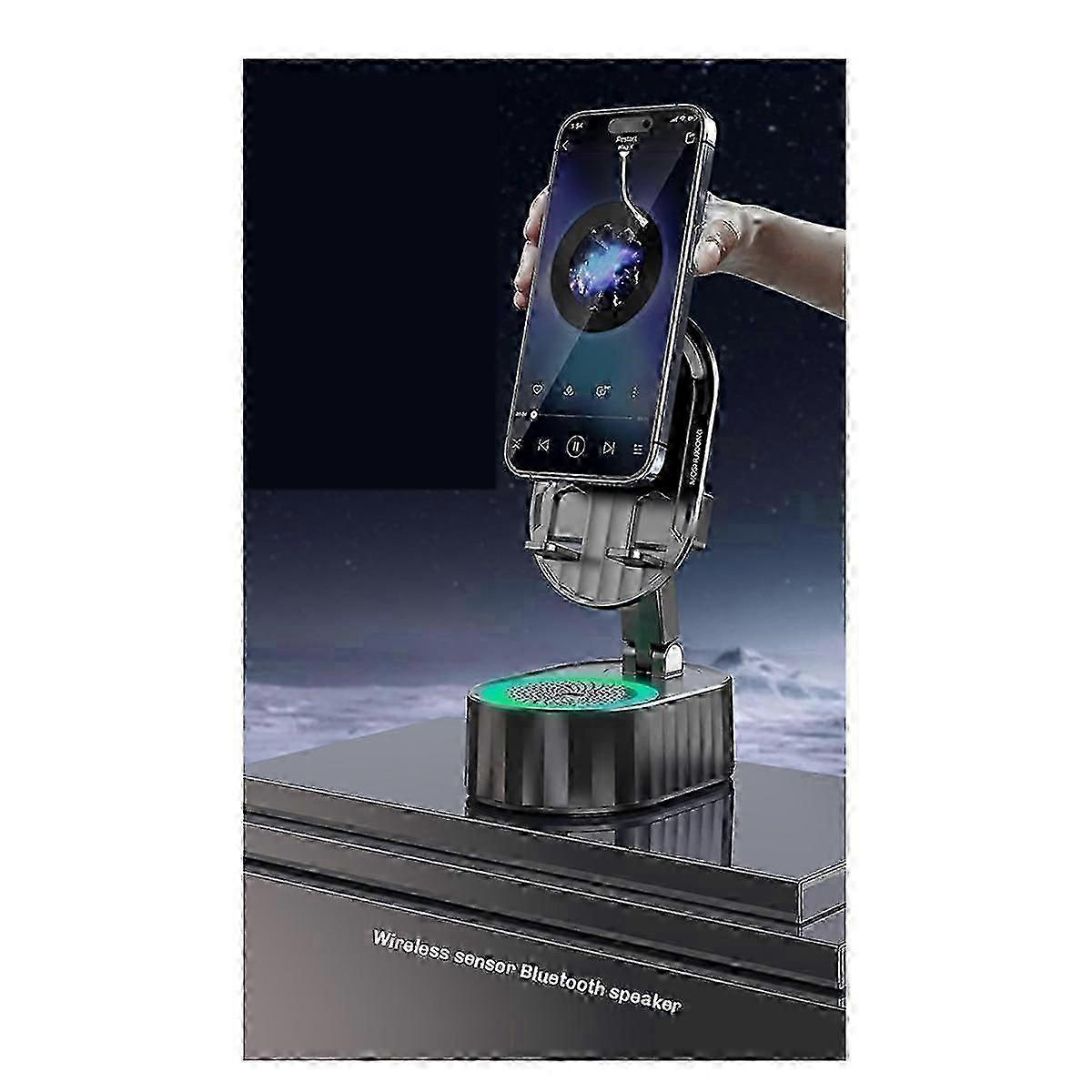 Phone Holder Inductive Bluetooth Speaker Holder Black