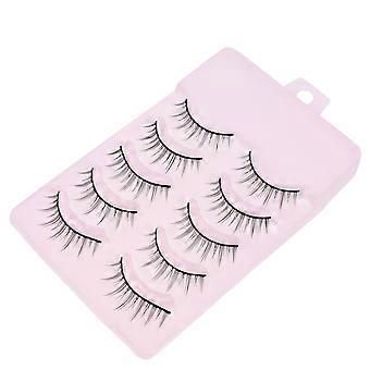 Beauty Eyelashes False Eyelashes for Girl 5Pairs Black Daily Wear