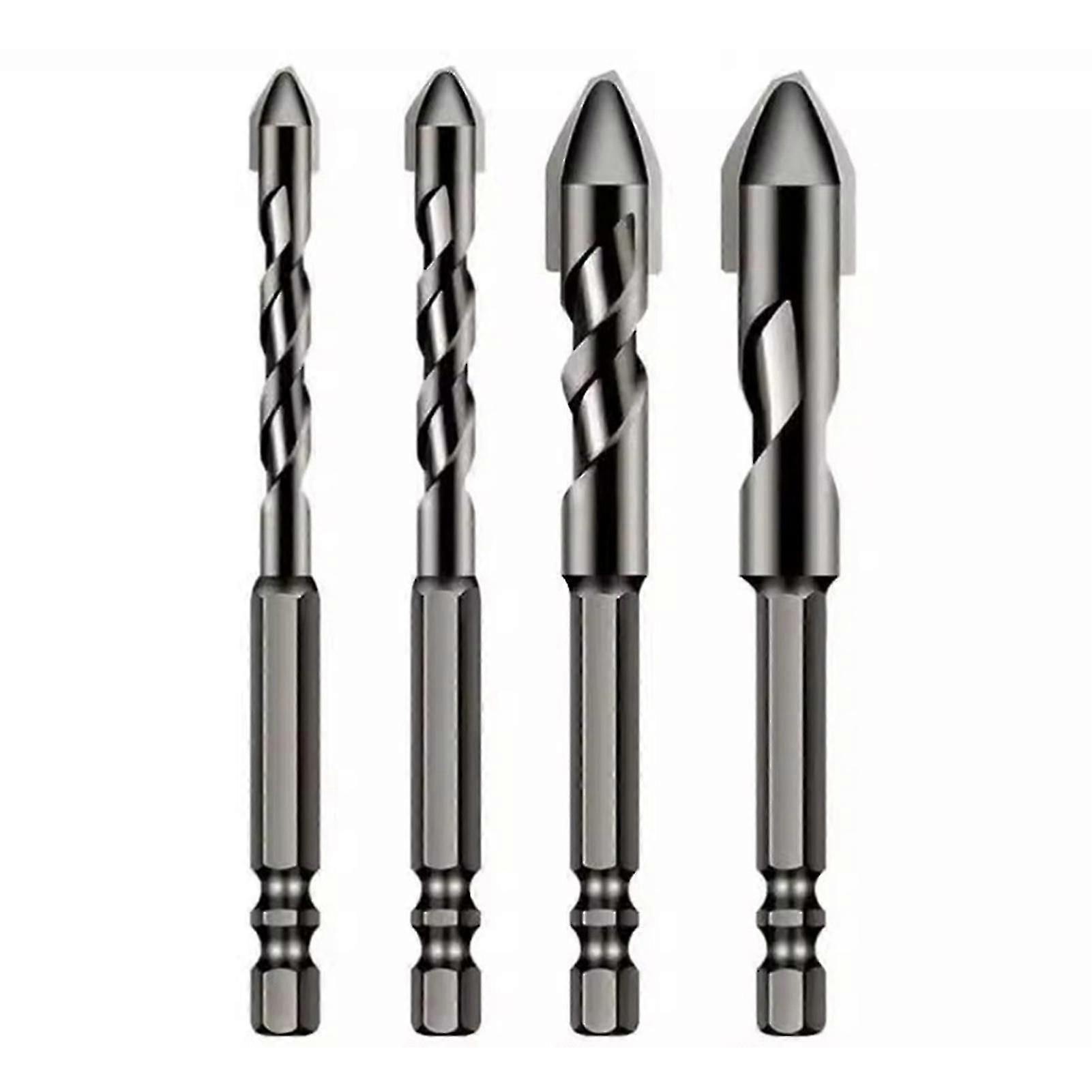 Rustproof Drill Bits 4 Pcs for Tile Compatible with Wood Plastic Glass