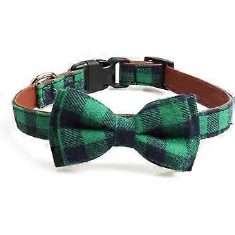 Dog Collar Dog Bow Tie Green Dog Collar Bow Soft and Comfortable Adjustable Dog Bow Tie Pet Gift for Small Dogs
