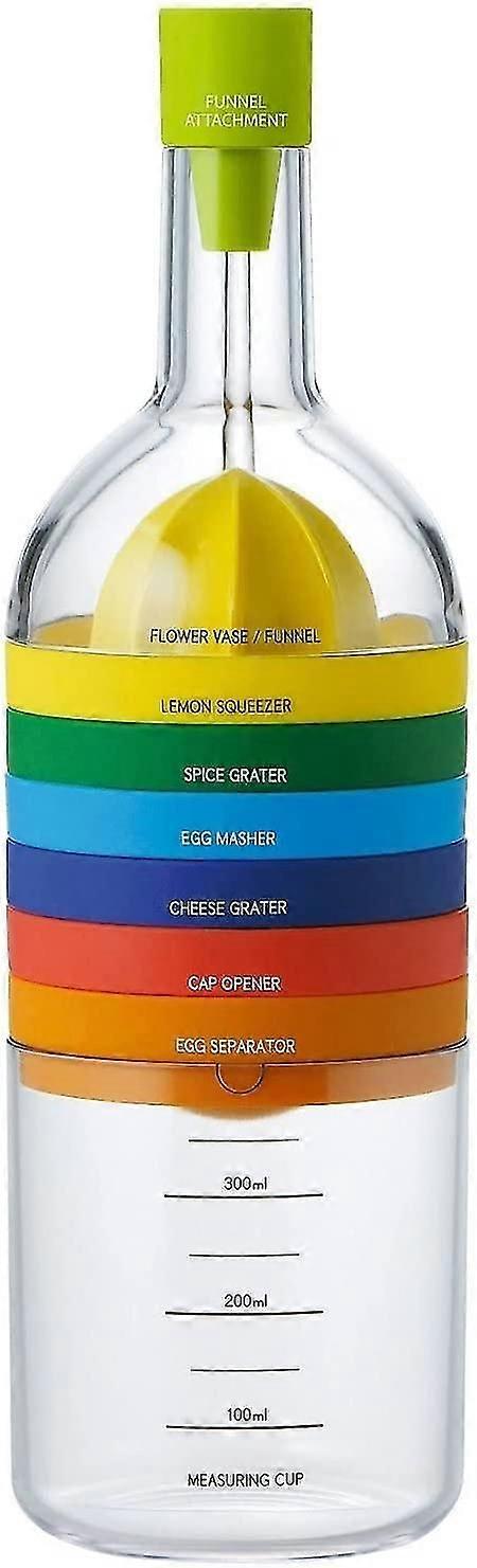 8 In 1 Kitchen Tool, Multipurpose Function Plastic Essential Kitchen Cooking Tools Kitchen Gadget (funnel, Lemon Squeezer, Egg Seperator,measuring Cup