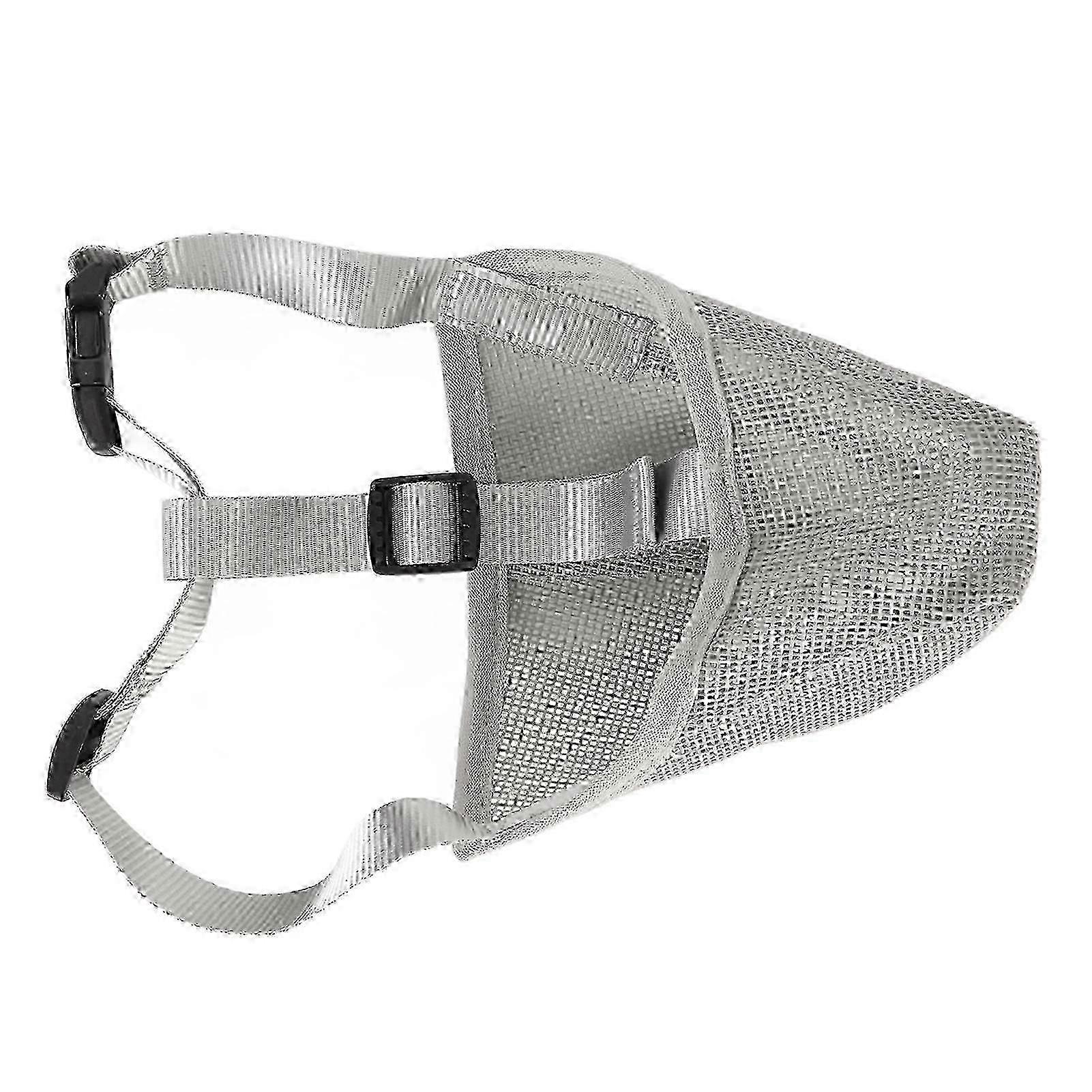 Dog Muzzle Breathable Adjustable Prevent Biting Chewing Pet Mesh Muzzle compatible with Outdoor Training Gray L DB