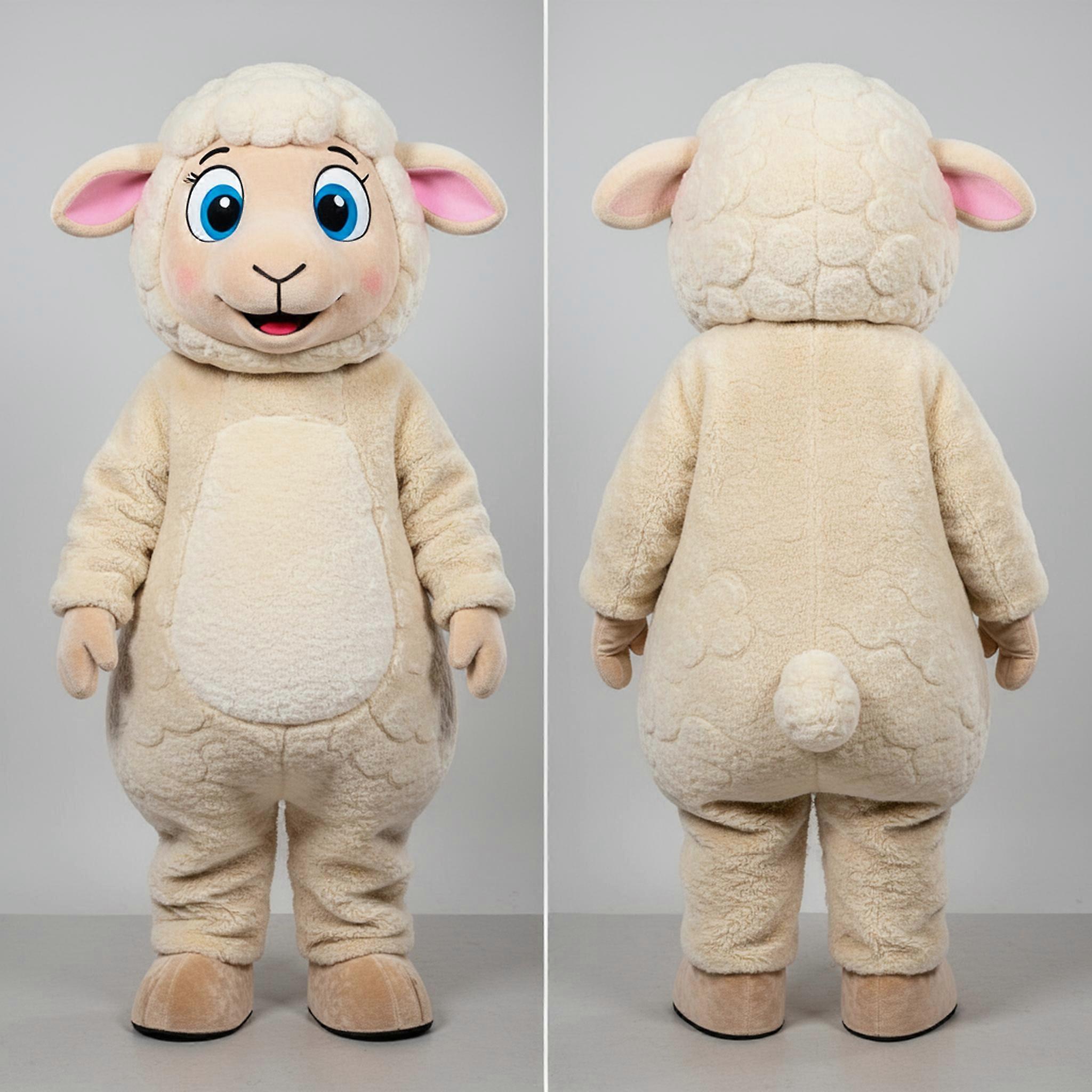 MASTICOT Olive Plush Suffolk Sheep Mascot