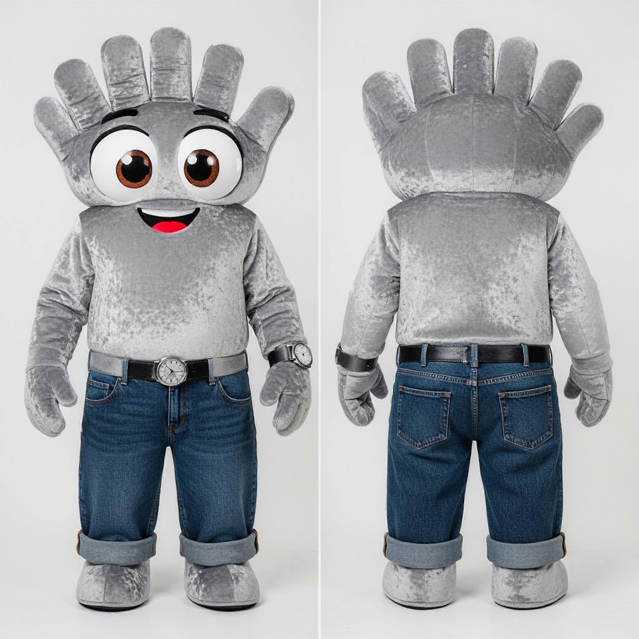 MASTICOT Silver Plush Handball Ball Mascot