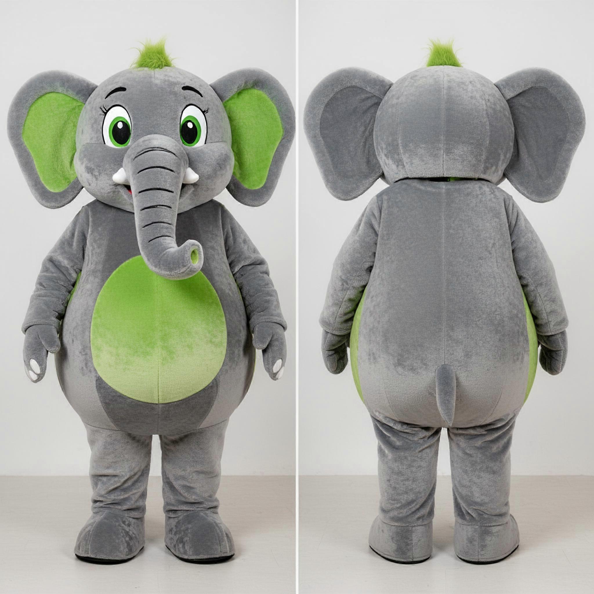 MASTICOT Olive Cartoon Elephant Mascot