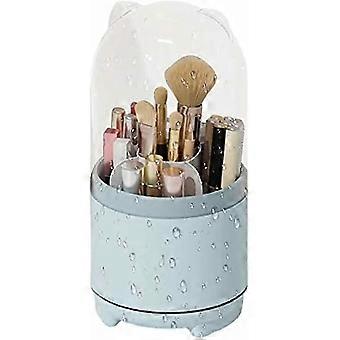 A Acrylic Makeup Organiser, 9.84 Inch Makeup Brush Holder, 360 Degree Rotating Dustproof Makeup Brush Storage Box For Women