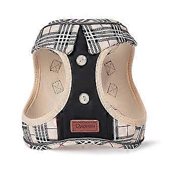3pcs British Style Dog Harness & Backpack Carrier Vest System with Checkered Reflective Leash, Chest & Back Harness Suitable for Puppy Travel, Outdoor
