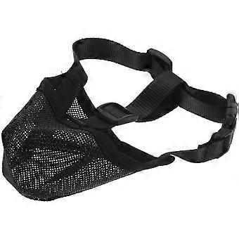 Breathable Muzzle Medium Sized Dog Mild Material Pet Dog Muzzle Black 22x6cm Easy to Clean 1Set