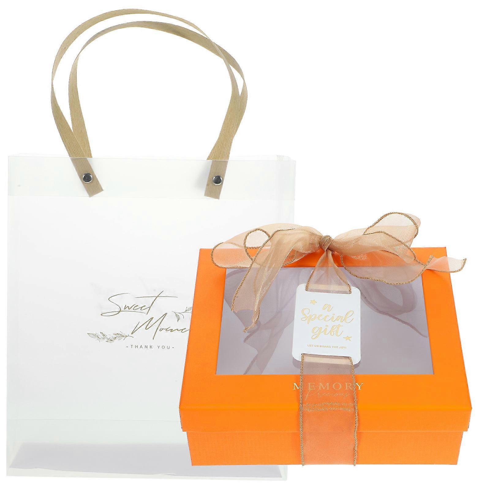 Orange Gift Box Container for Wedding Gift Packaging 1Set
