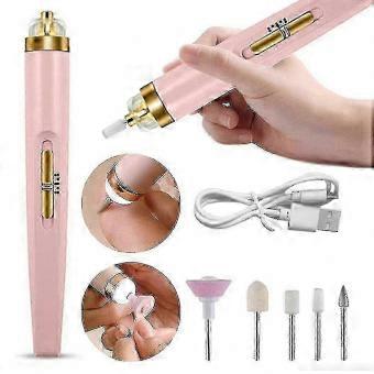 5-in-1 Electric Nail Sander with LED Light – Grinding Pen, File, Drill & Polishing Tool Set