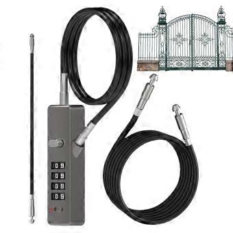 Heavy Duty 4 Digit Combination Bike Lock, Anti Theft Reinforced Steel Cable for Bicycle Luggage Fence Gun Grey