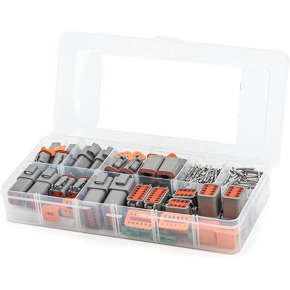188PCS Deutsch DT Gray Connector Kit with 16 Solid Contacts in 2,3,4,6,8 and 12 Pin Configurations