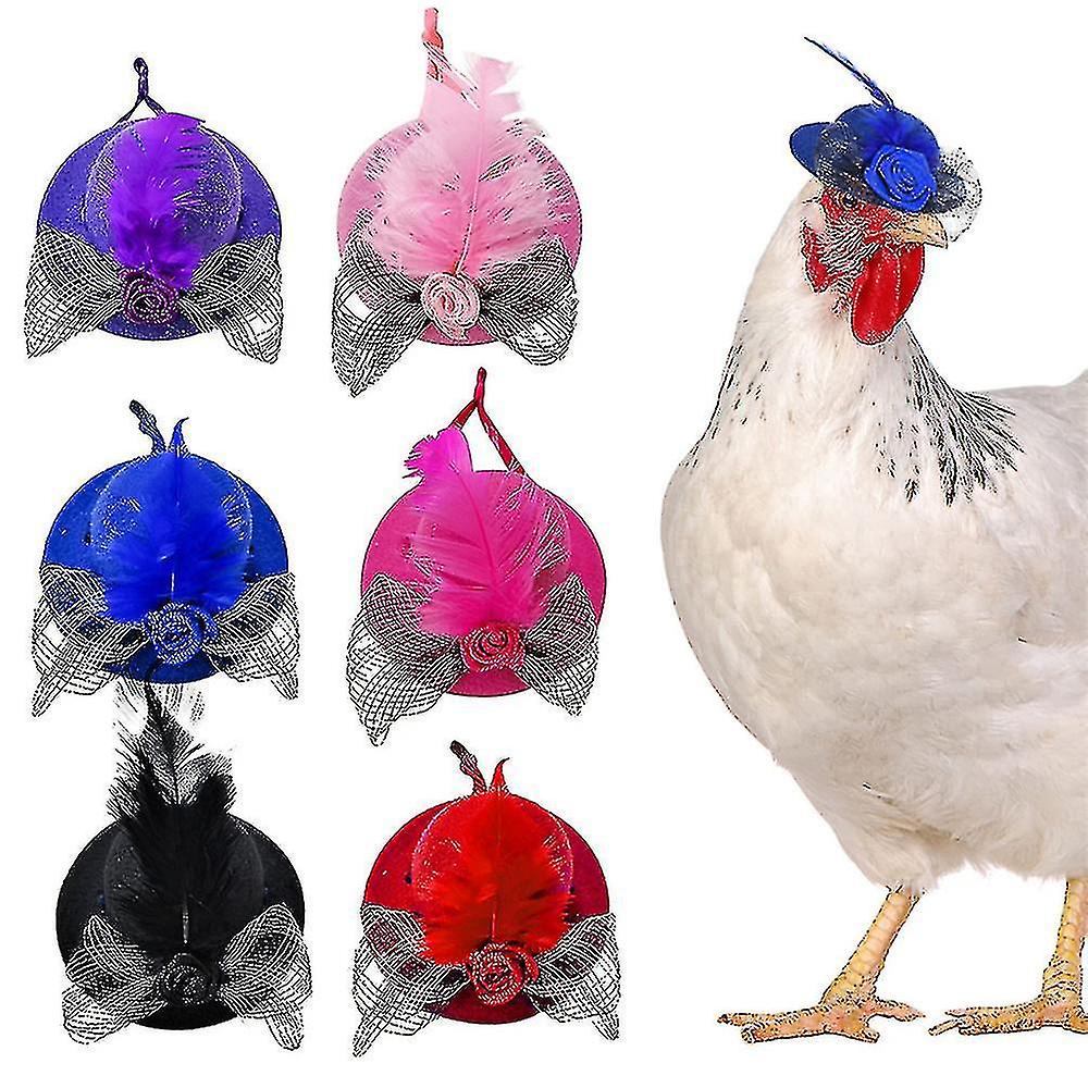 Chicken Hens Pets Feather Hat Photo Props Adjustable Strap Cap Compatible With Rooster Duck Poultry