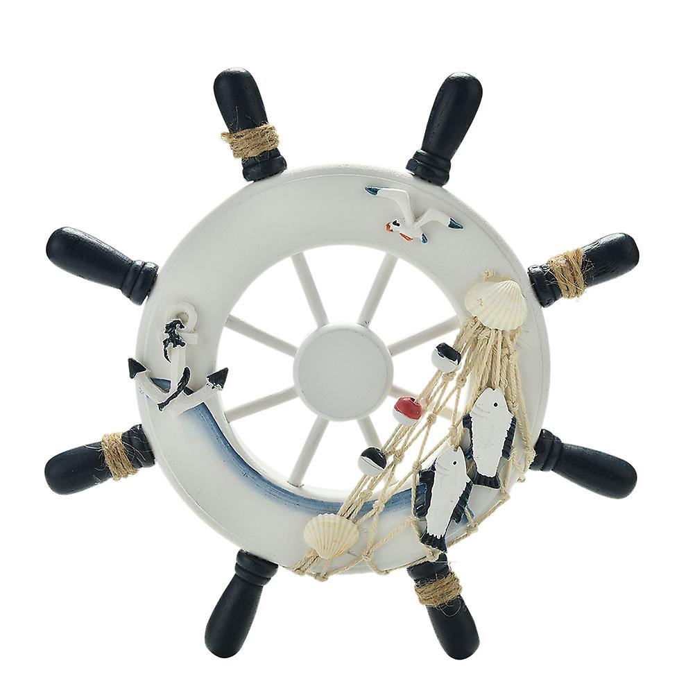 1 Stück 9 Zoll Blau Weiß Strand Holz Boot Schiff Ruder Netz Wanddekoration