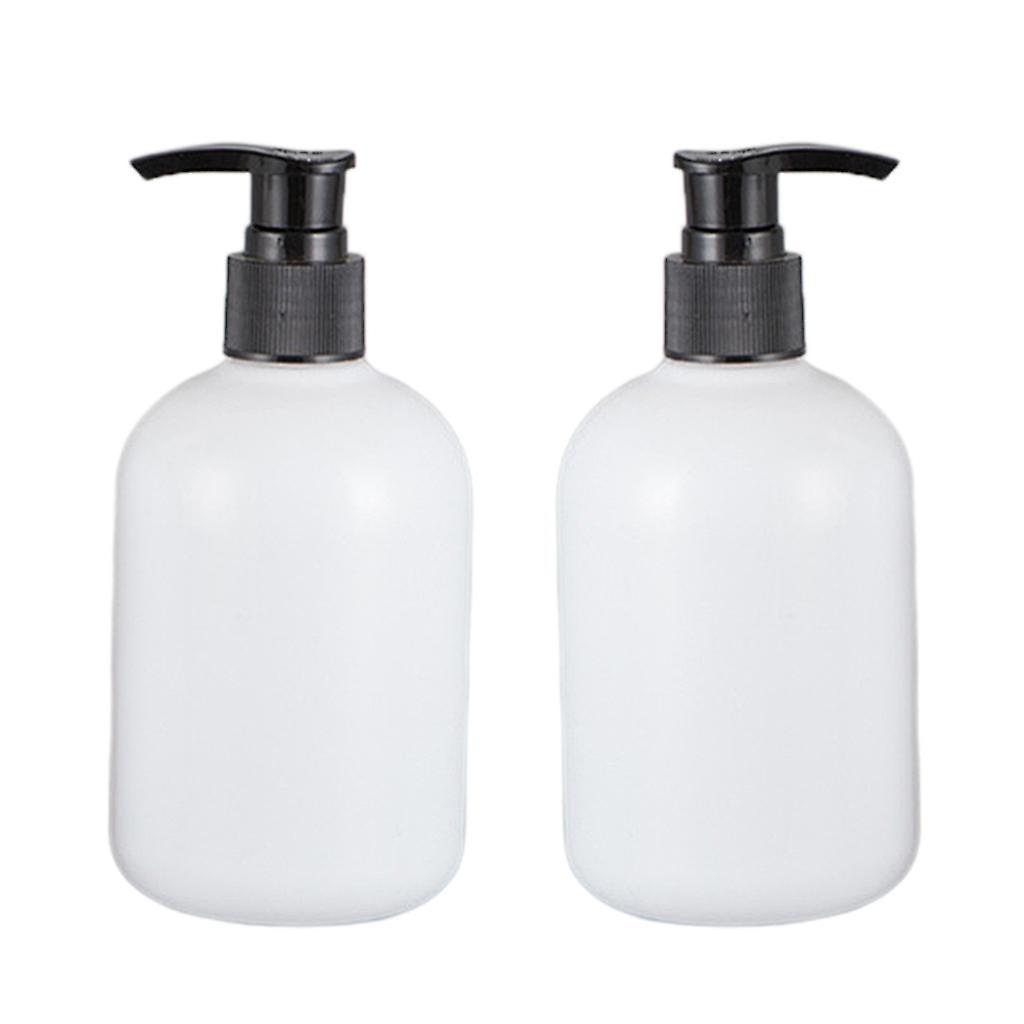 2pcs 350ml Empty Shampoo Conditioner Pump Bottle Dispenser Container Black Pump