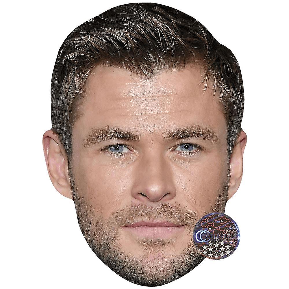 Chris Hemsworth (Beard) Celebrity Mask, Flat Card Face