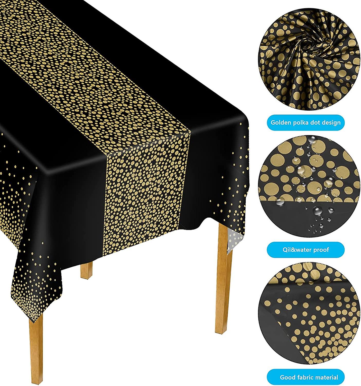 2 Pack 54" X 108" Black Party Tablecloths
