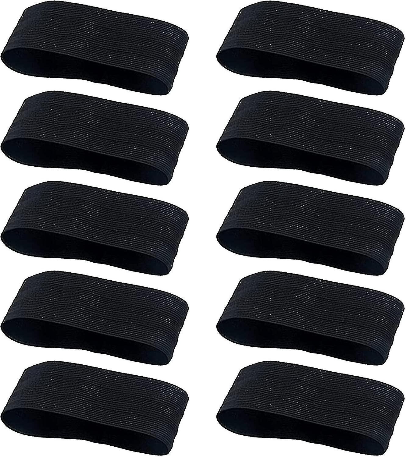 10 stk sorte armbånd fodbold, elastiske sorte armbånd sørgebånd, loop sort