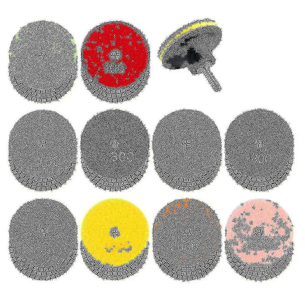 11pcs 3inch Wet Diamond Polishing Pads Set 50 To 3000 Grit Hook And Loop Backing Sanding For Granit