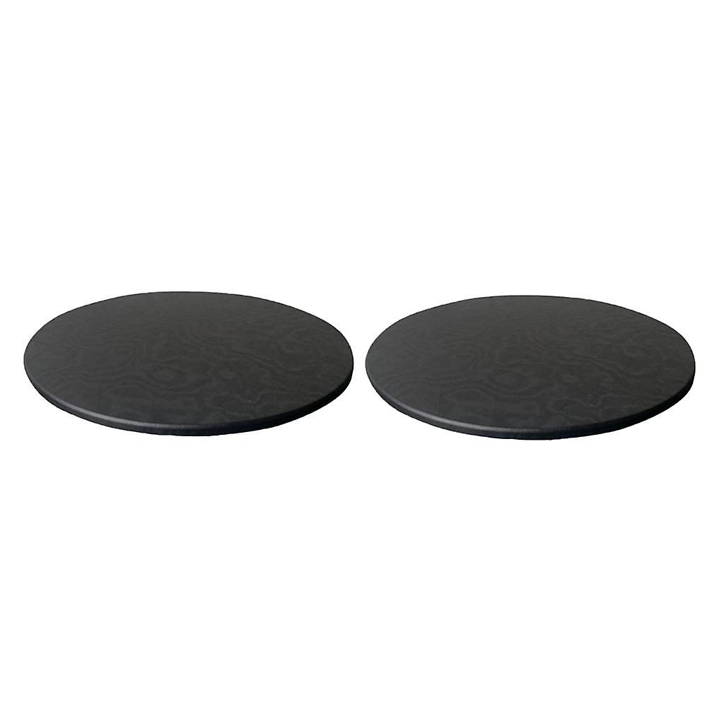 2pcs Round Polyester Table Cloth Cover Party Decor Fitted Tablecloth Black
