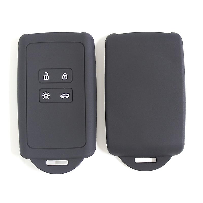 2pcs Car Key Accessory Compatible with 4-Button Smart Key, (Black+Black)