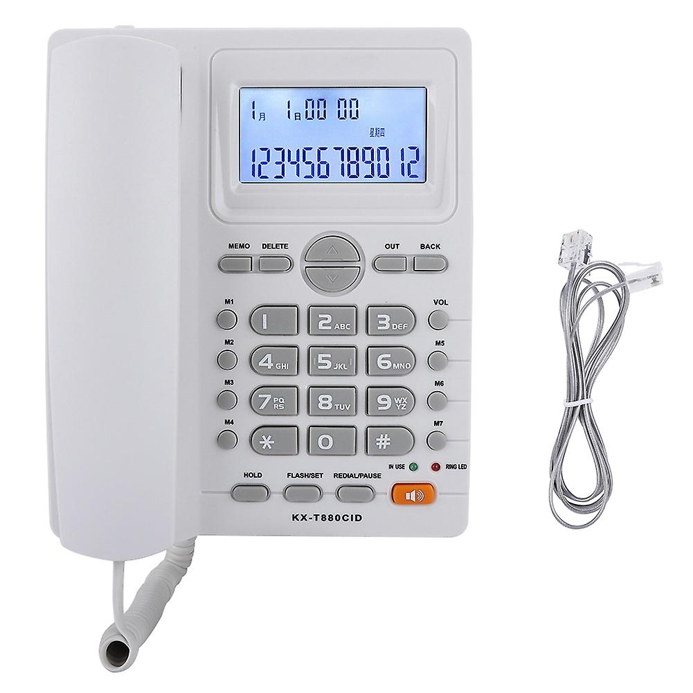 Dual port Extension Set Corded Telephone With Caller ID Display With Speakerphone(White)