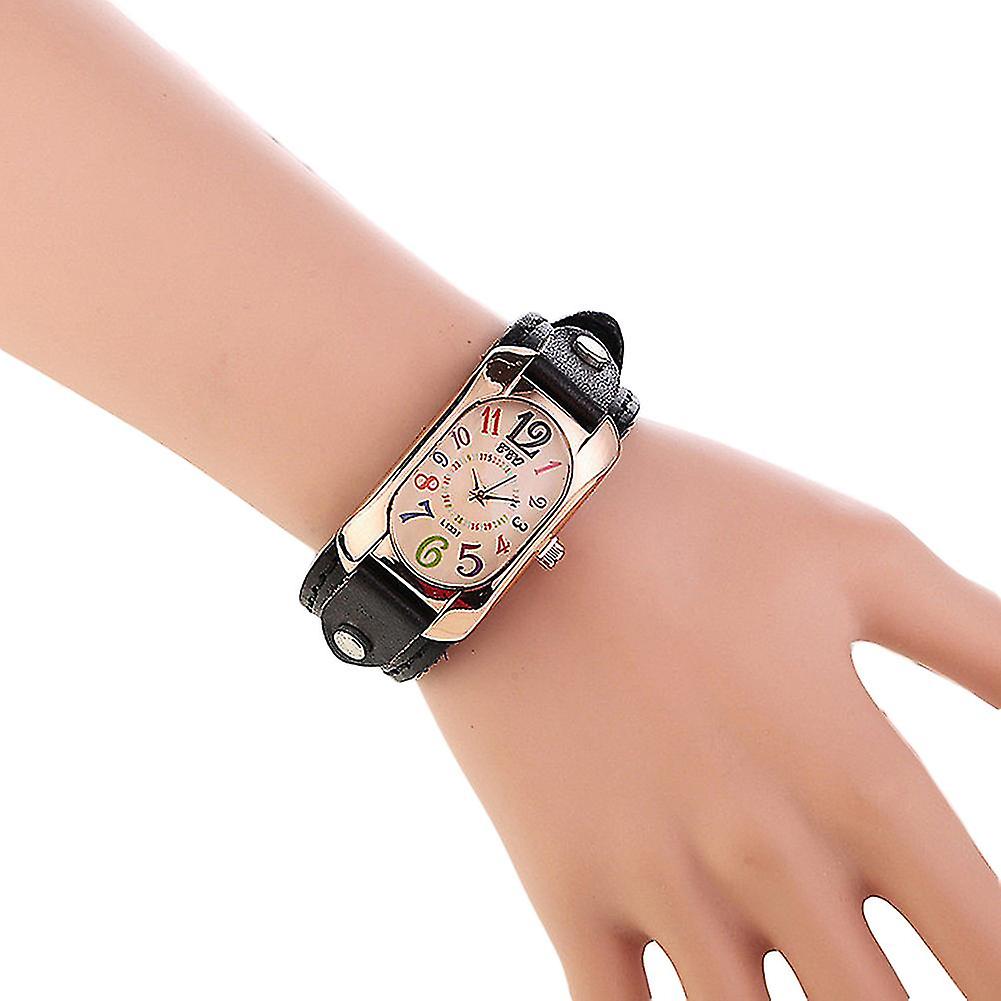 Retro Belt Watch Personality Rectangular Color Digital Scale Girls Watch