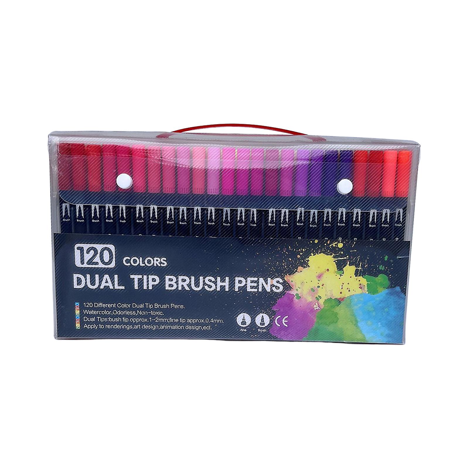 Dual Markers Brush Pen Colored Fine Point Marker & Brush Highlighter Pen For Hand Lettering Writing Planner Art Supplier