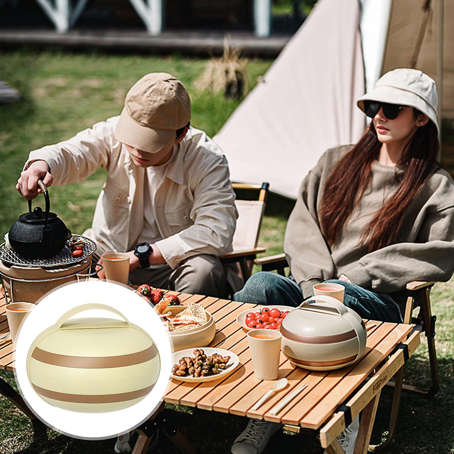 ZHOUBA 1 Set Plate Set Food-grade Plastic Portable Camping Dinner Eating Soup Bowl Dish Tableware