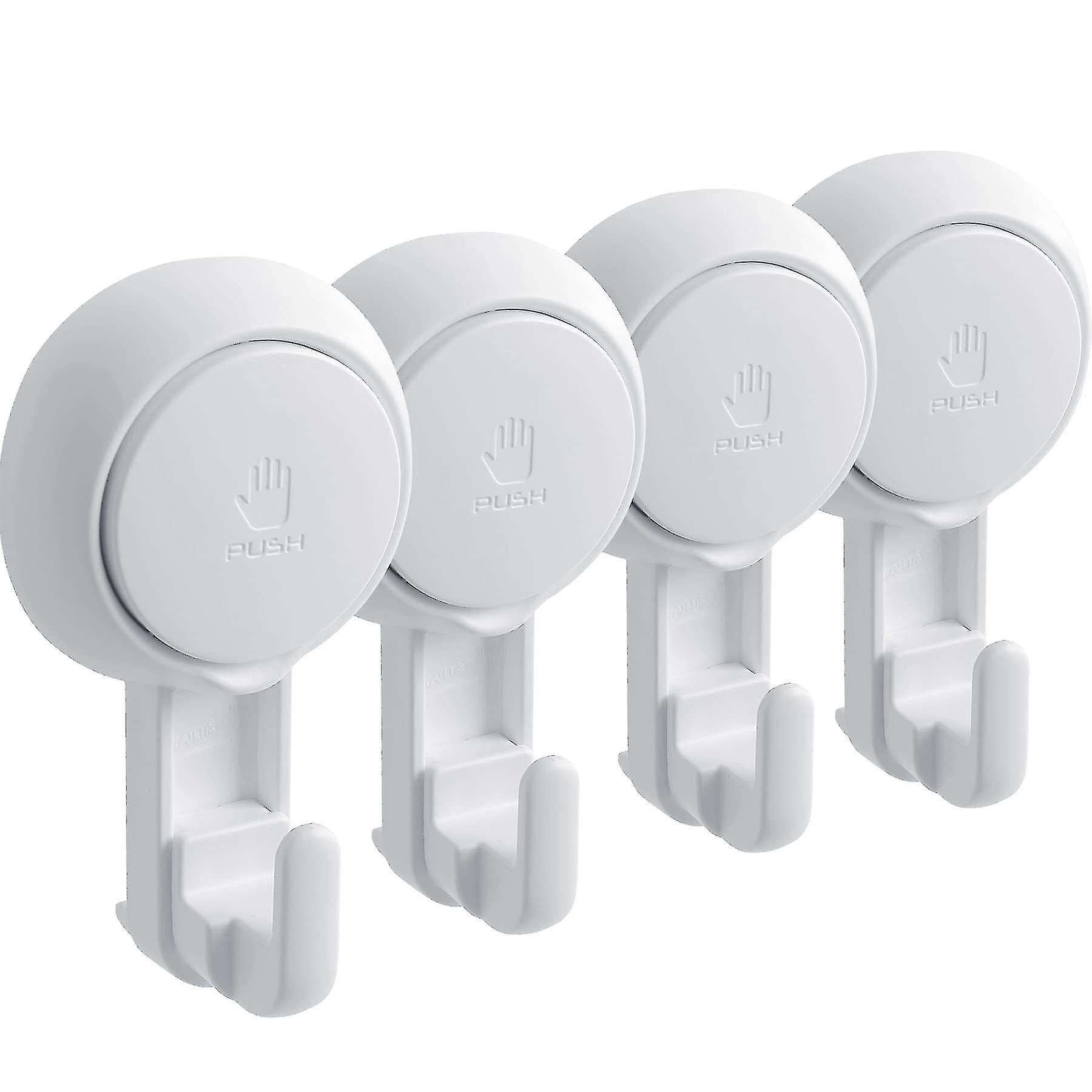 Set Of 4 Wall-mounted Vacuum Suction Cup Hooks