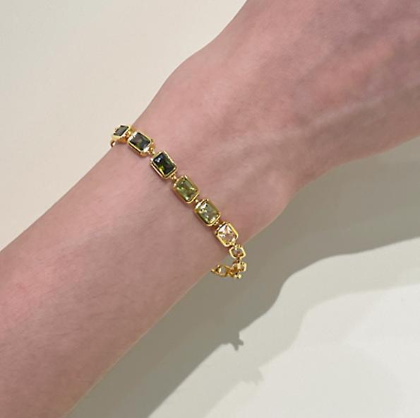 Gradient Gemstone Vintage Bracelet Women's