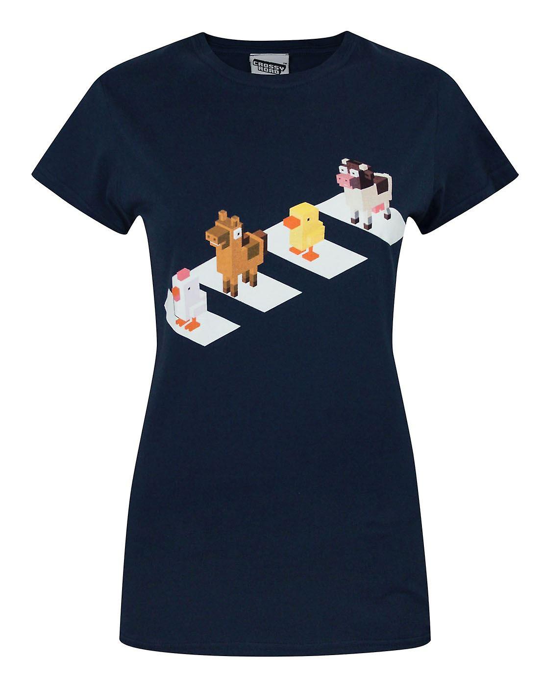 Crossy Road 女式短袖 T 恤蓝色十字路口