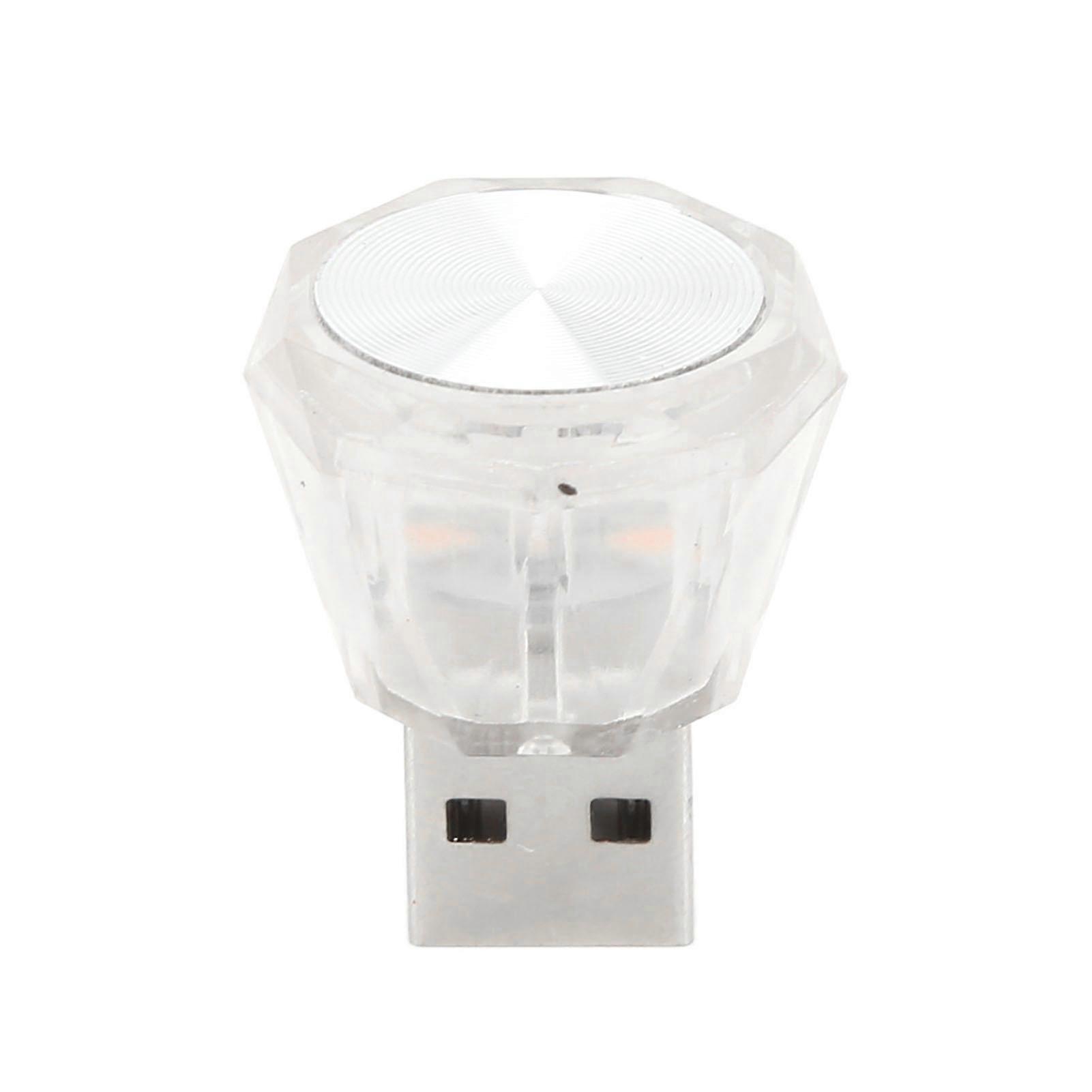 مصباح USB LED صغير للسيارة الداخلية مع قابس 5 فولت - طقم أزرق 10 قطع