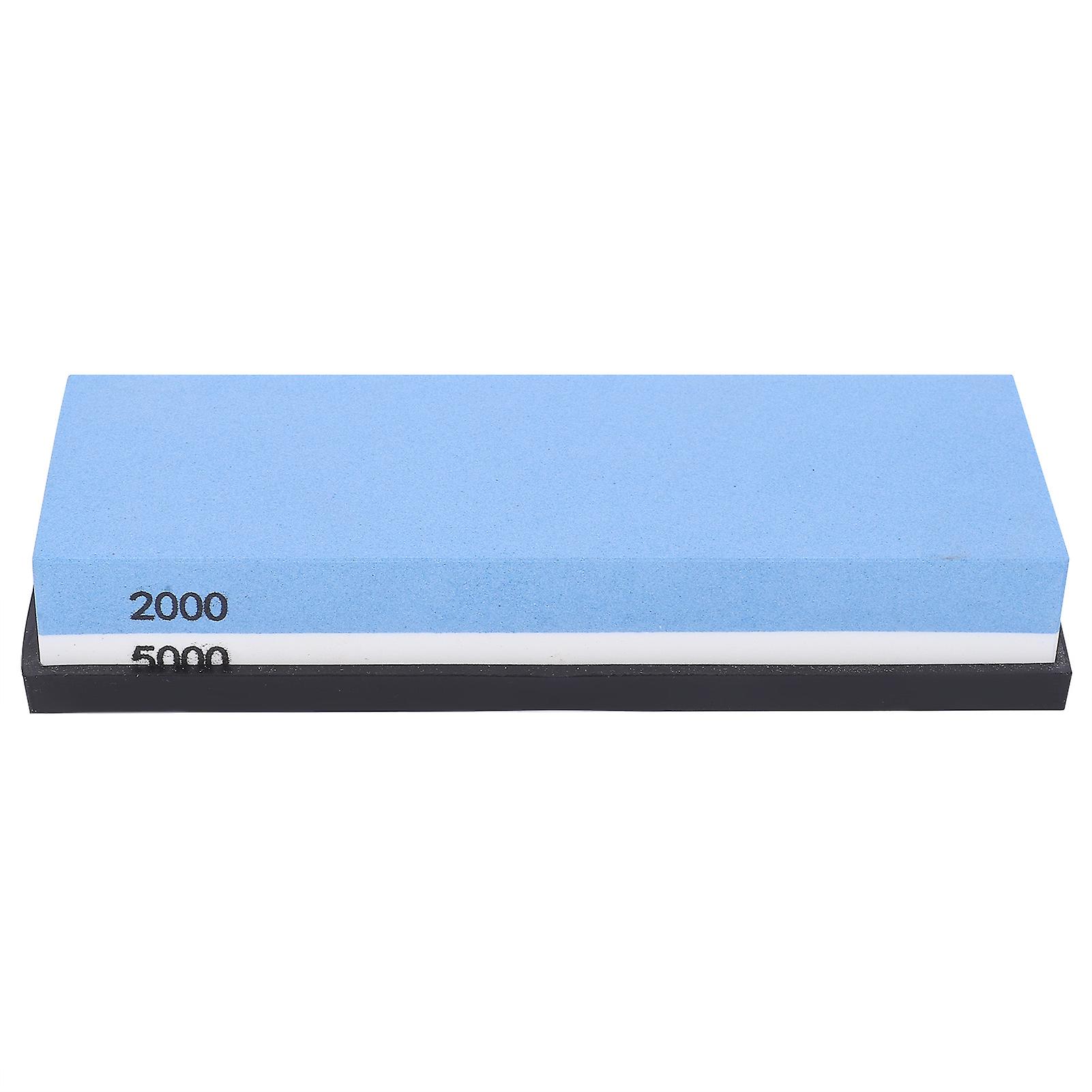 Double-sided sharpening stone for kitchen and household knives, with 2000 mesh and 5000 mesh base
