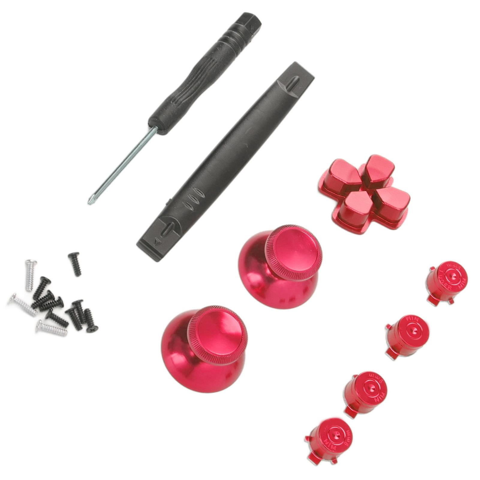 Buttons Replacement Kit Aluminum Alloy Dpad Buttons for PS5 Controller Accessories Red