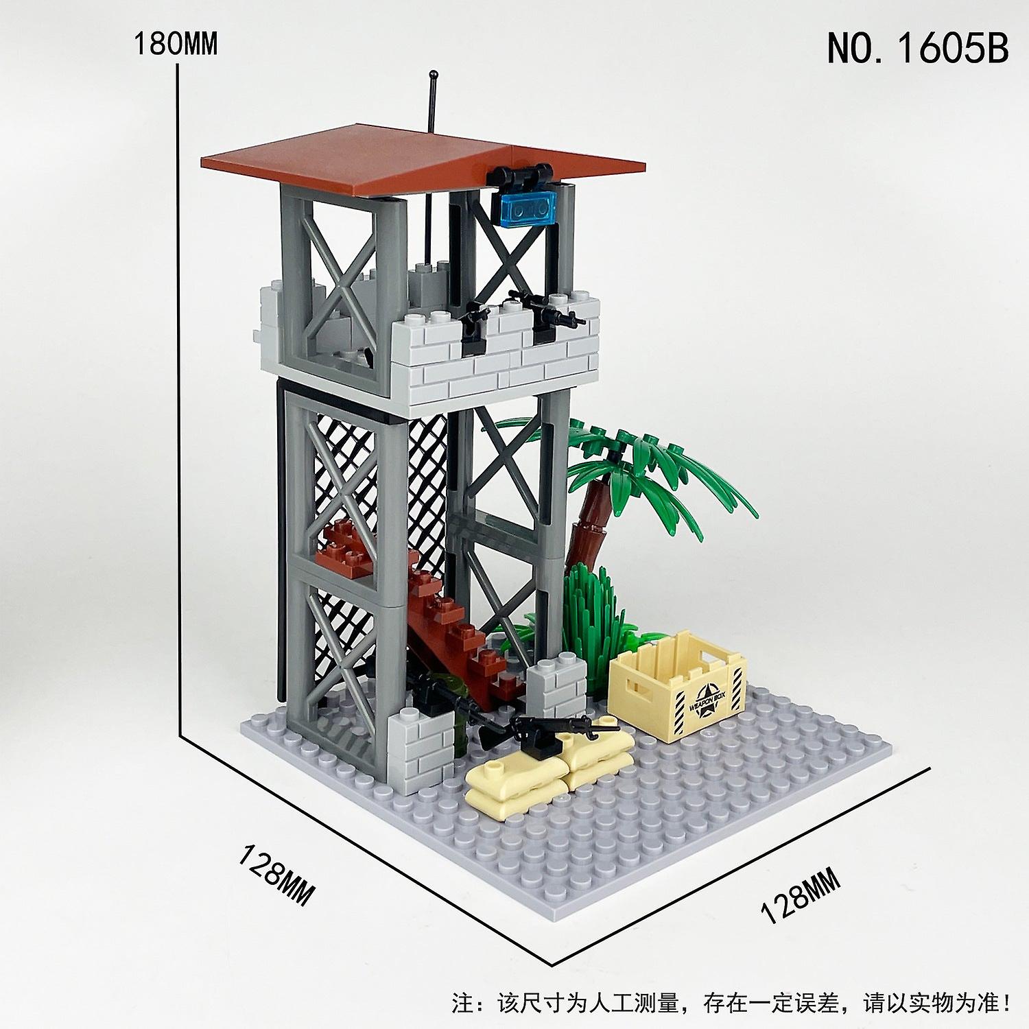 1605A Field Command Post Post Stalking Station Small Particle Military Model Children Assembling Building Blocks Toy Weapon