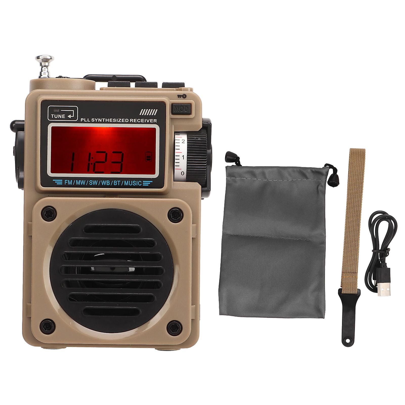 Compact Bluetooth 5.0 Digital Radio with FM/AM/SW/WB and Memory Card Support