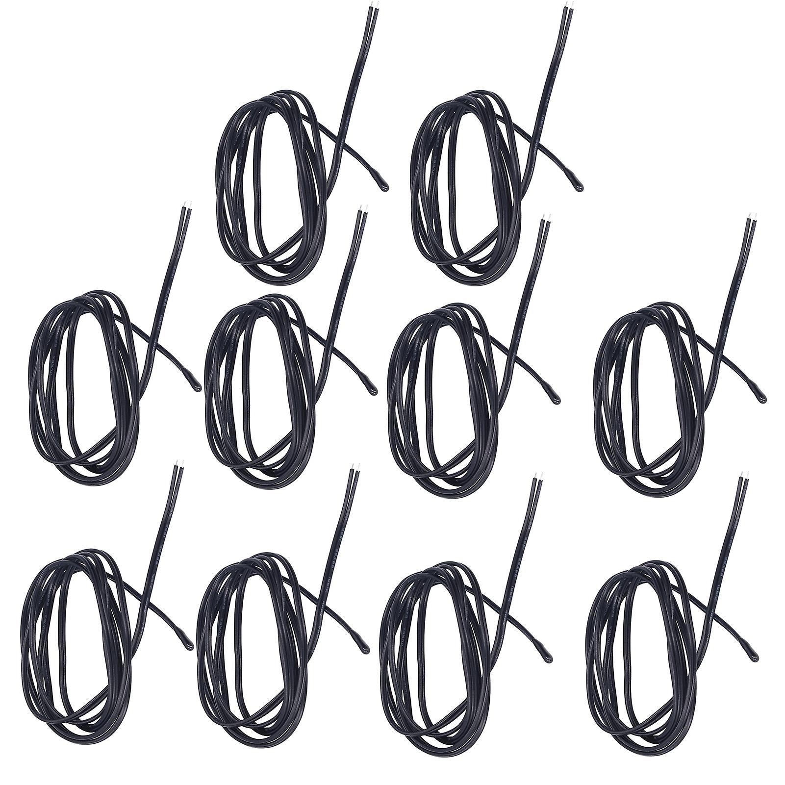 Fictory NTC Thermistor Fictory 10Pcs NTC Thermistor Sensor, PVC Epoxy Resin Temperature Probe, High Accuracy 1m 10K B3435 for Home Appliances