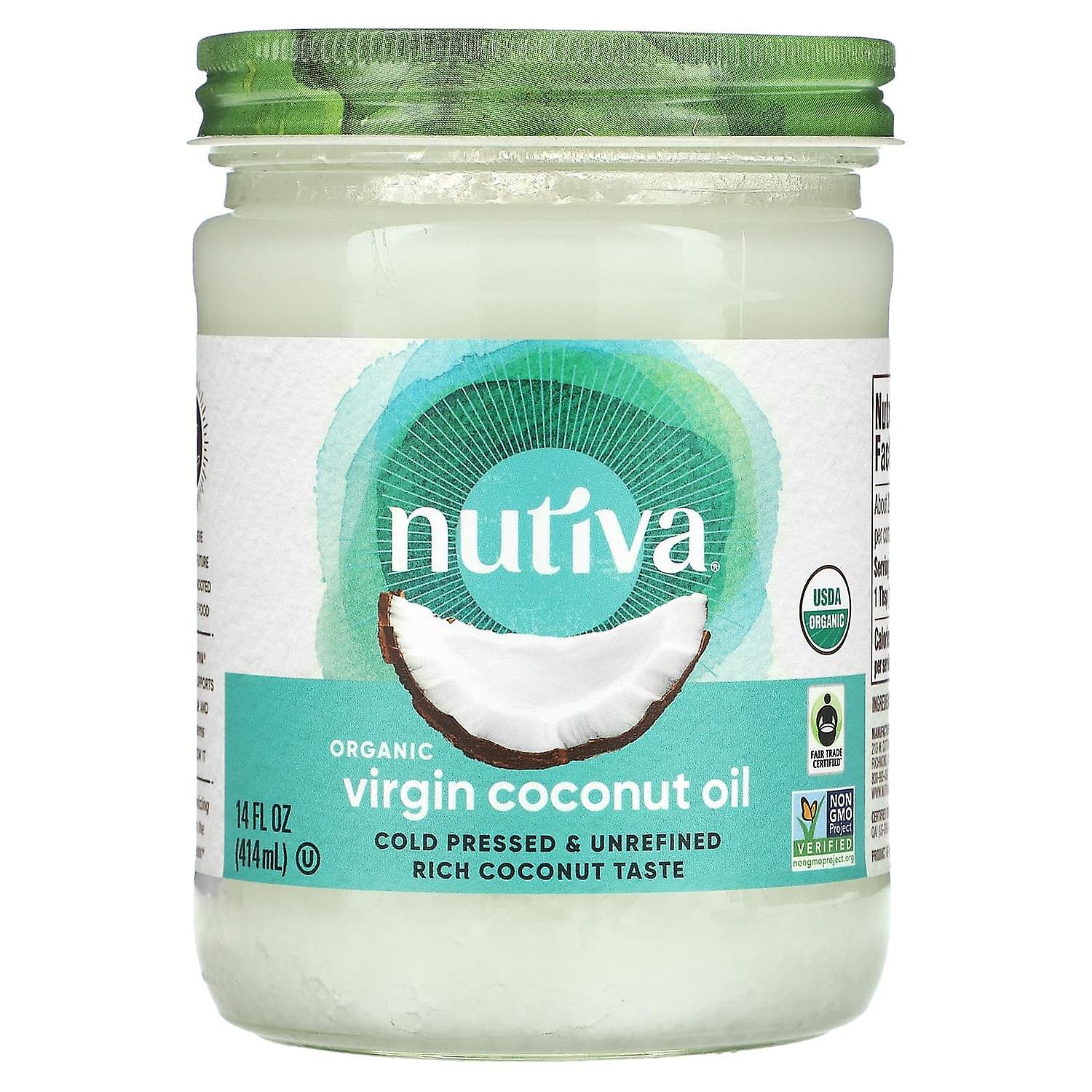 Nutiva, huile de noix de coco vierge biologique, 14 fl oz (414 ml)