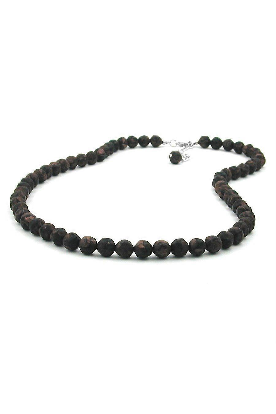 Necklace Baroque Beads 8mm Brown Marbled - Gl02153