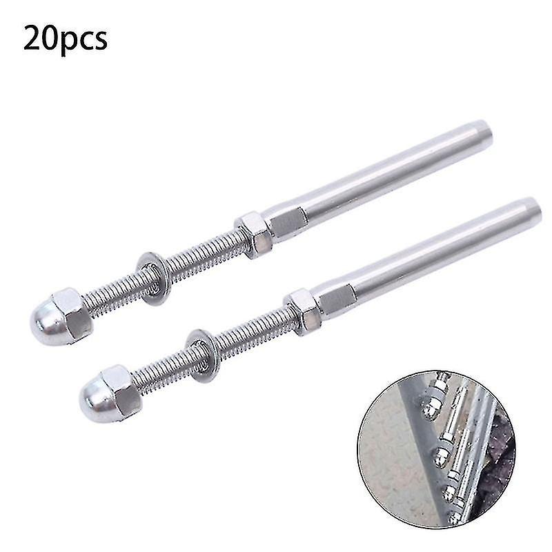 20 Pcs T-316 Cable Railing Kit Threaded Swage Stud And Stemball Swage Fitting