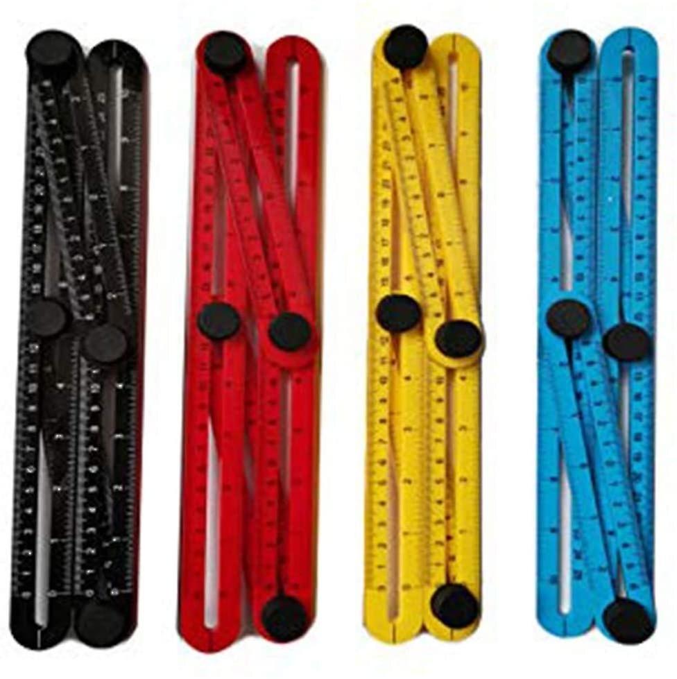 4 Colors Plastic Angle Model Tool, Protractor, Metric Scale Multi-angle Measuring Ruler Tool Is